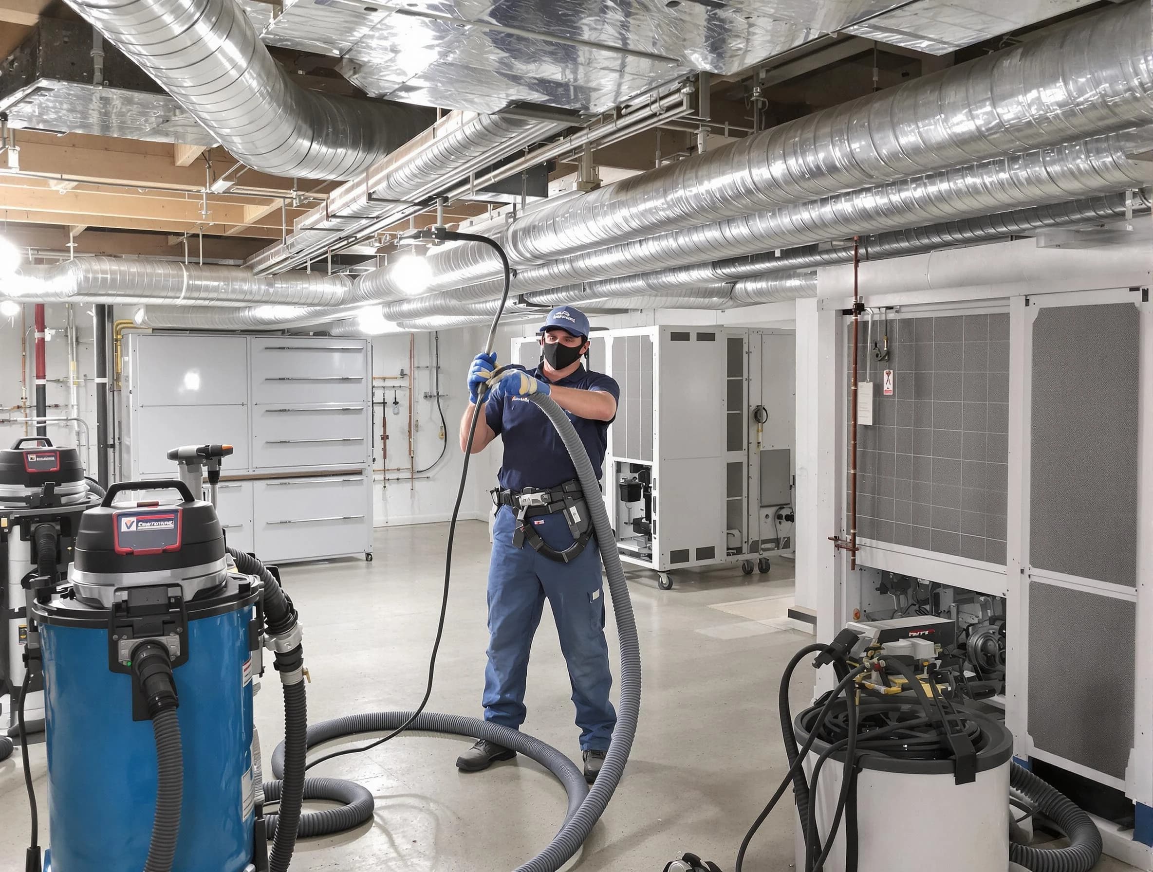 Mission Viejo Air Duct Cleaning specialist performing thorough central air duct cleaning for improved system efficiency in Mission Viejo