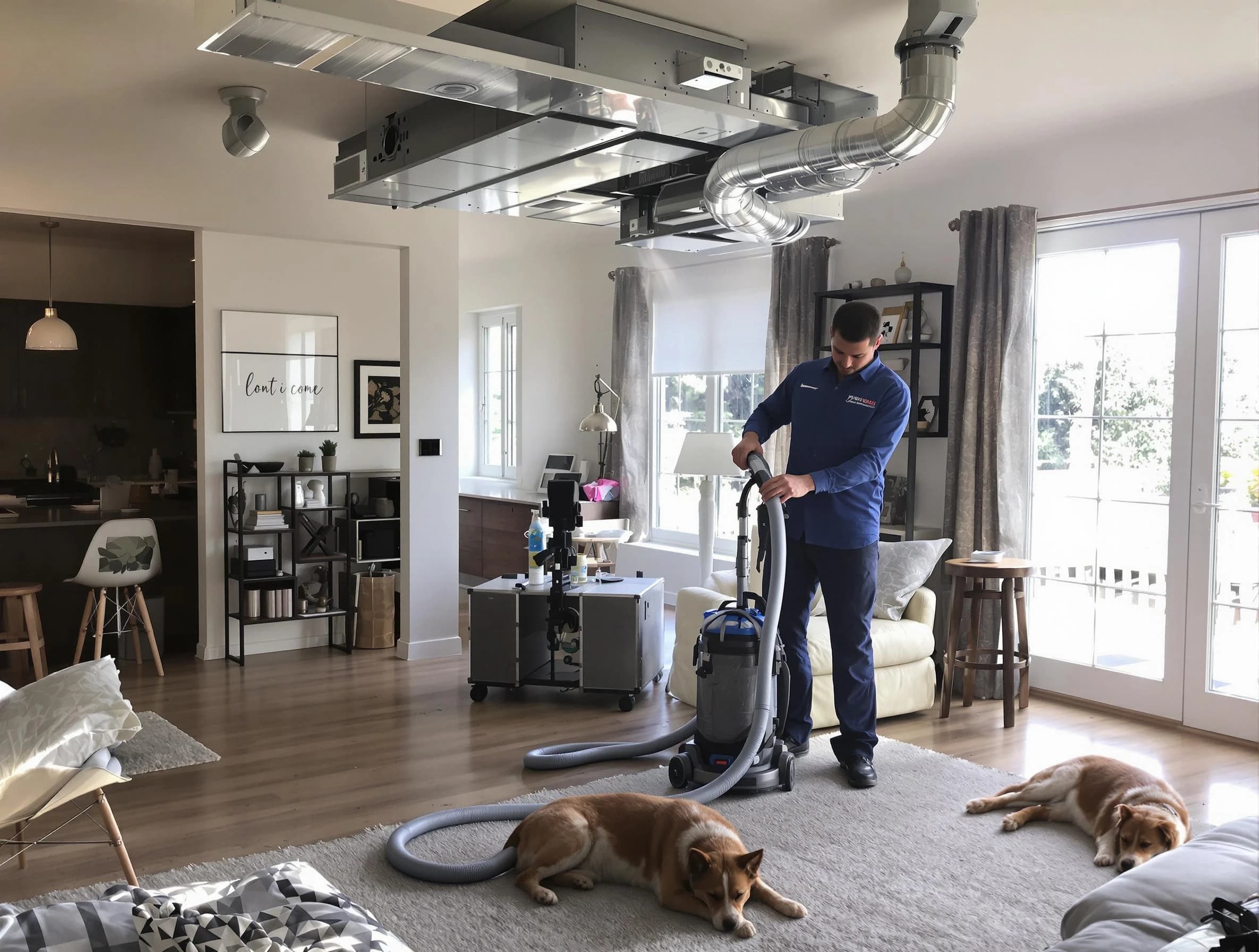 Mission Viejo Air Duct Cleaning technician performing detailed indoor duct cleaning for improved air quality in Mission Viejo