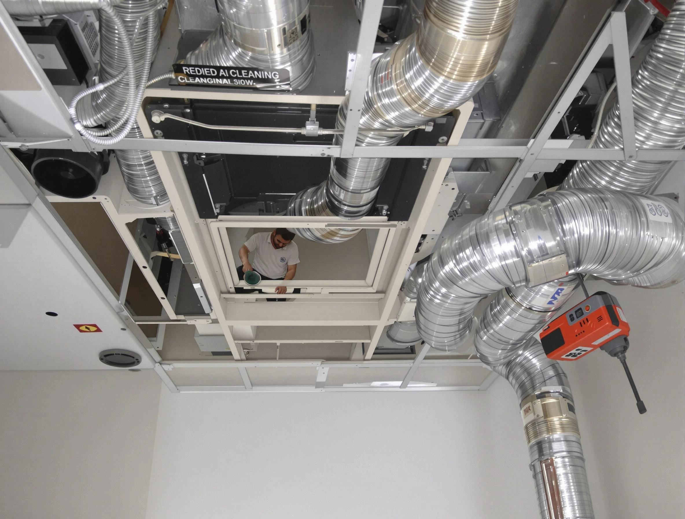 Mission Viejo Air Duct Cleaning technician performing detailed central duct system cleaning in Mission Viejo